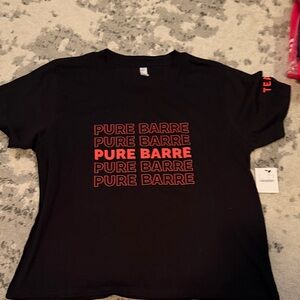 Pure Barre Black and Red Team Crop Top M NWT